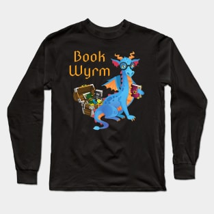 Book Worm Reading Dragon Long Sleeve T-Shirt